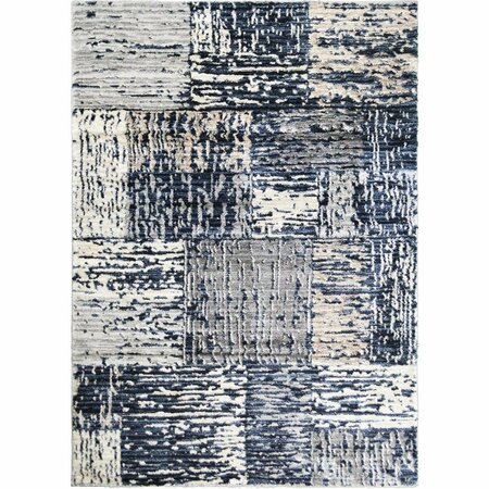 MAYBERRY RUG 7 ft. 10 in. x 9 ft. 10 in. Pacific Flynn Area Rug, Navy PC6113 8X10